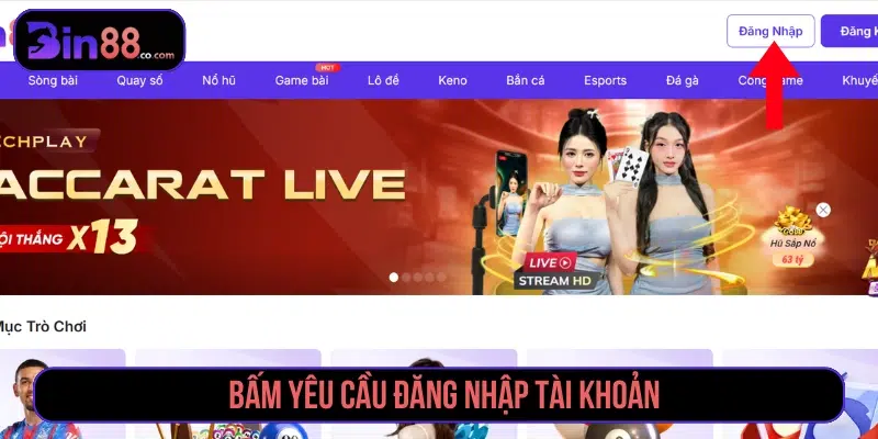 Yêu cầu đăng nhập BIN88