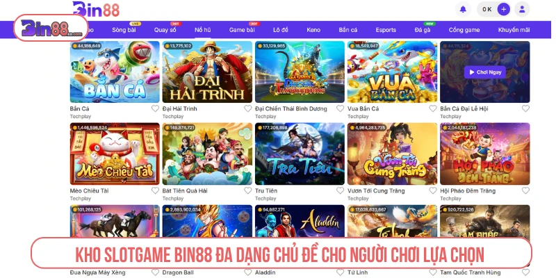 Kho slot game đa dạng chủ đề