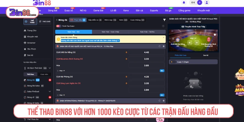 Thể thao với nhiều thị trường cược